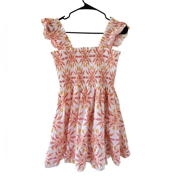 Hill House Elizabeth Mini Nap Dress in Orange Shell Mosaic - Picture 4 of 8